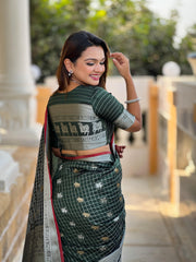 Good Looking Soft Silk Green Color Saree