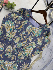 Flattering Embroidery Work Multi Blue Color Sharara Suit