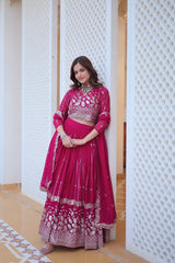Traditional wear Sequence Work Pink Color Lehenga Choli