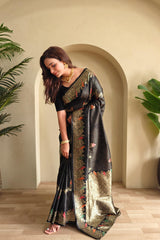 Festive Special Black Color Silk Saree