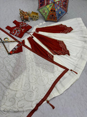 Navratri Collection Red Gamthi Work Lehenga Choli
