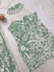 Shining Embroidery Work Rama Color Palazzo Suit