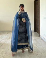 Exclusive Sequence Work Blue Color Salwar Suit