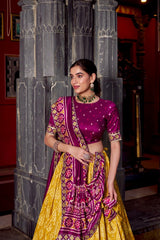 Ravishing Sky Blue Tasar Silk Lehenga Choli