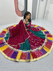 Ravishing Maroon Color Embroidery Work Georgette Lehenga Choli