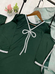 Captivating Beads Work Green Color Salwar Suit