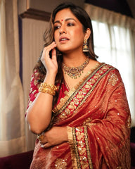 Marriage Special Banarasi Crush Pink Color Saree