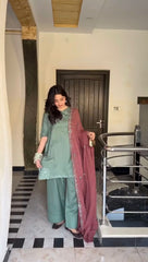 Stunning Green Color Punjabi Style Salwar Suit