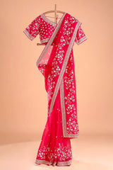 Wedding & Party Wear Tibby Silk Pink Color Designer Saree