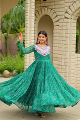 Ravishing Pink Georgette Embroidery Work Gown