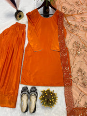 Exclusive Orange Color Farshi Salwar Suit