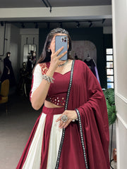 Traditional Wear Red Color Pure Rayon Lehenga Choli