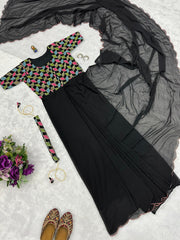 Flattering Georgette Black Color Gown