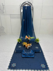 Wonderful Wine Fendi Silk Diamond Work Saree