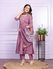 Party Wear Fantastic Hand Work Pink Round Kurti Anarkali Suit