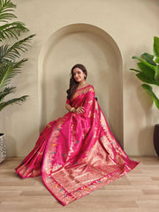 Festive Special Pink Color Silk Saree
