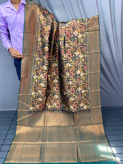 Blissful Kanchi Silk Multi And Silver Color Saree