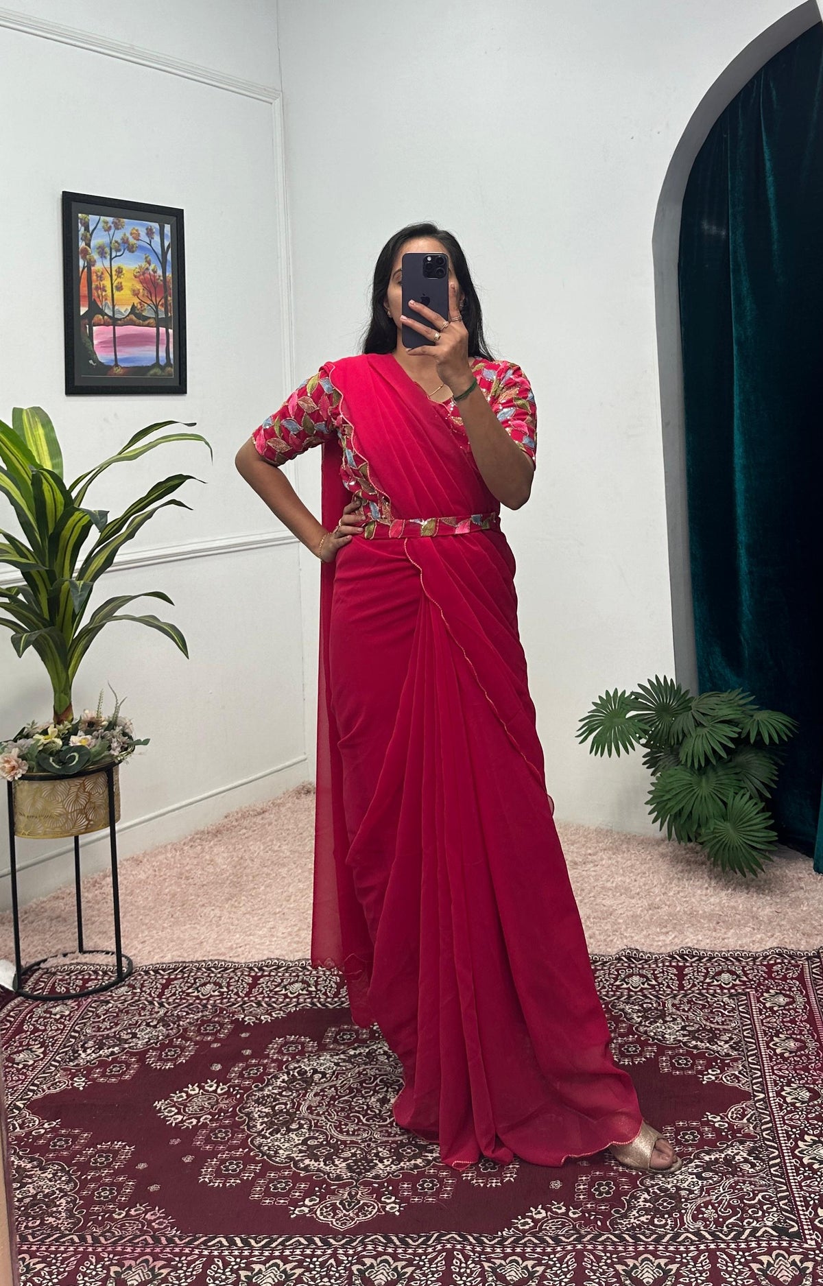 Flattering Georgette Pink Color Gown