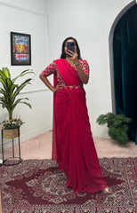Flattering Georgette Pink Color Gown