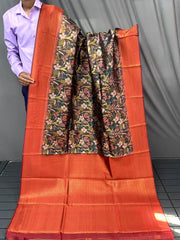 Blissful Kanchi Silk Multi And Red Color Saree