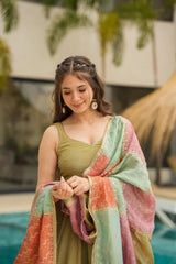 Precious Jalpari Silk Mehndi Color Gown