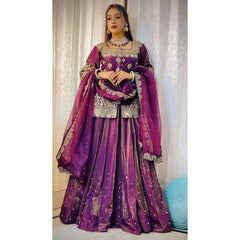 Gorgeous Silk Wine Color Top With Lehenga
