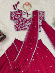 Awesome Georgette Pink Color Lehenga Choli