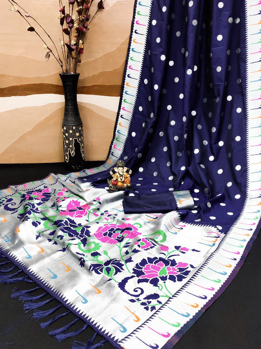 Demanding banarasi Silk Blue Color Designer Saree