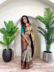 Occasion Wear Pretty Orange Silk Zari Saree