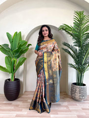 Occasion Wear Pretty Orange Silk Zari Saree