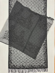 Awesome Black Color Heavy Embroidery Saree