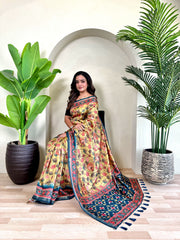 Graceful Dola Viscose Yellow Color Saree