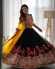 Designer Black Color Navratri Lehenga Choli Set