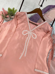 Captivating Beads Work Peach Color Salwar Suit