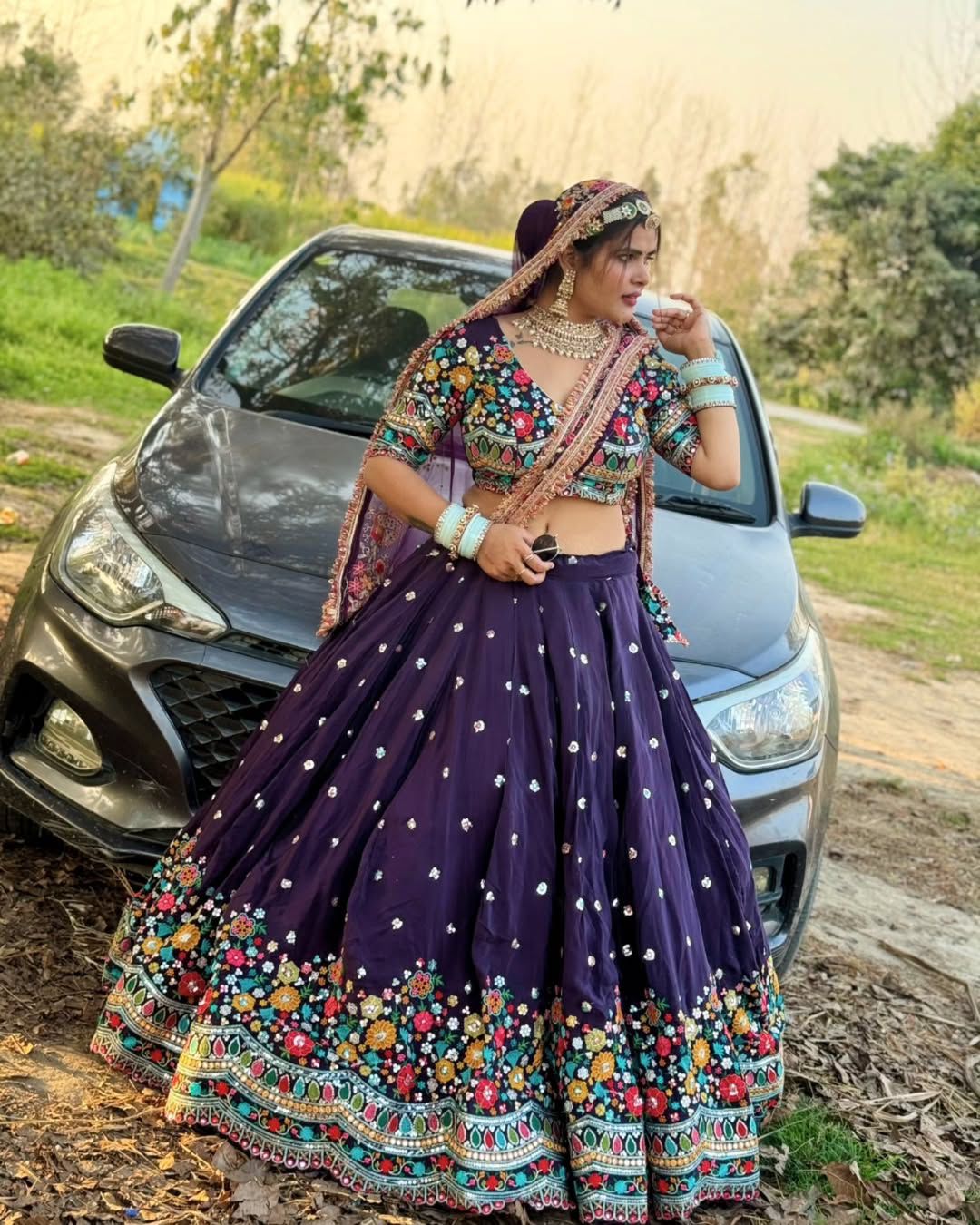 Sequence Navy Blue Color Lehenga Choli Set with Dupatta