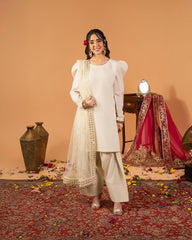 Exclusive White Color Farshi Salwar Suit