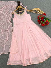 Delightful Sequence Work Pink Color Gown