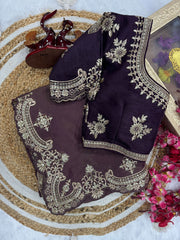 Gold Weaving Onion Color Awesome Silk Saree