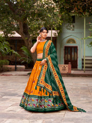 Presenting Patola Print With Foil Work Munster Color Lehenga Choli