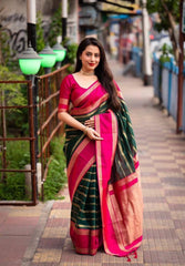 Charming Exclusive Jacquard Border Pink Color Saree