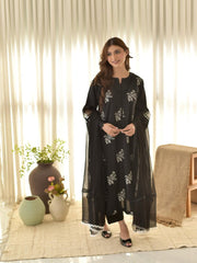 Ravishing Peach Color Embroidery Work Straight Salwar Suit