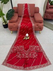 Beautiful Heavy Red Color Saree