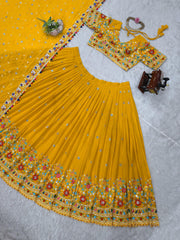 Sequence Mustard Color Lehenga Choli Set with Dupatta