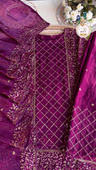 Decent Embroidery Work Wine Color Palazzo Suit
