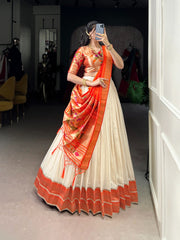 Trendy Green Vichitra Silk Zari Work Lehenga Choli