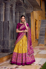 Ravishing Sky Blue Tasar Silk Lehenga Choli