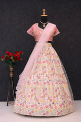 Occasion Wear Light Pink Color Printed Lehenga