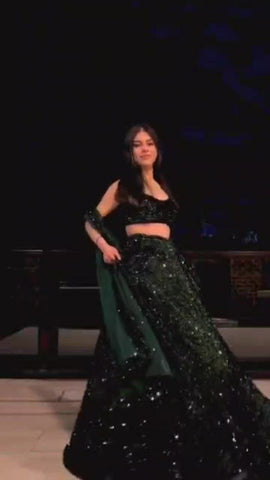 Captivating Sequence Work Green Color lehenga choli