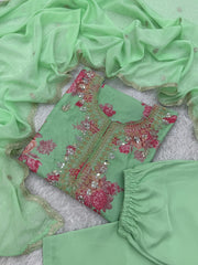 Good Looking Organza Pista Color Palazzo Suit