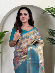Occasion Wear Pretty Orange Silk Zari Saree